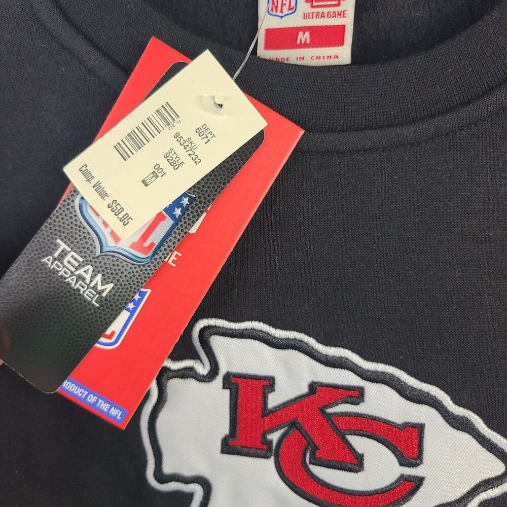NEW Kansas City Chiefs Black & Red NFL Ultra Game Crewneck Sweatshirt Sz M - Picture 2 of 6